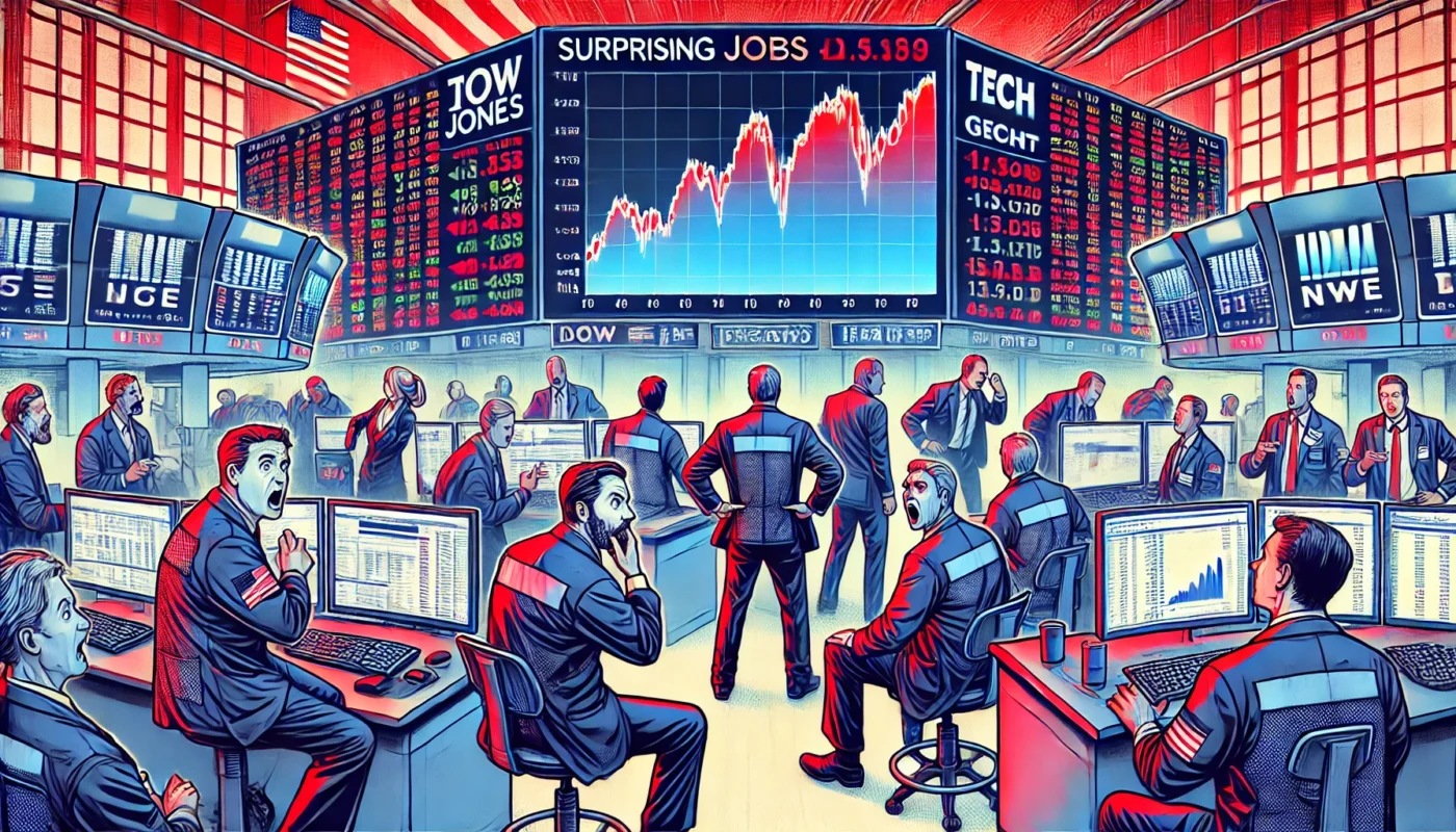 Market Reactions to Surprising Jobs Data: Dow Jones Drops While Tech Giants Face Earnings Blues